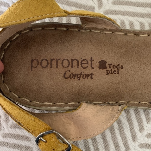 Porronet yellow suede sandals size 8.5 - Picture 6 of 8
